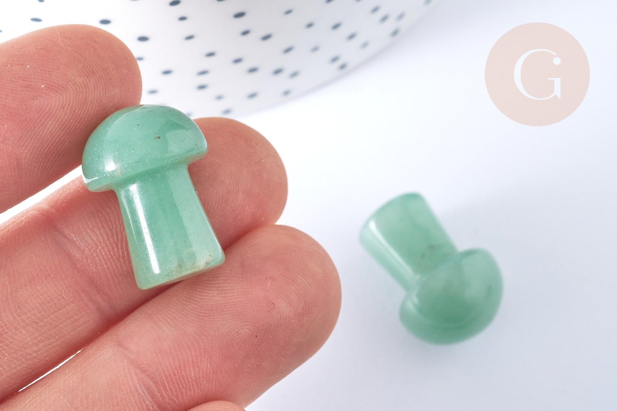 Pierre de massage champignon aventurine naturelle lithothérapie 20-21mm, pierre lithothérapie, x1, G7548