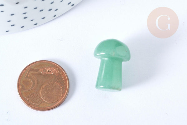 Pierre de massage champignon aventurine naturelle lithothérapie 20-21mm, pierre lithothérapie, x1, G7548