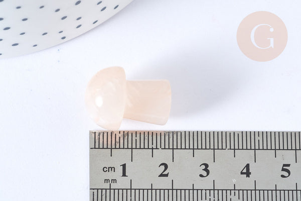 Pierre de massage champignon aventurine rose naturel lithothérapie 20-21mm, pierre lithothérapie, x1, G7547