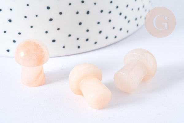 Pierre de massage champignon aventurine rose naturel lithothérapie 20-21mm, pierre lithothérapie, x1, G7547