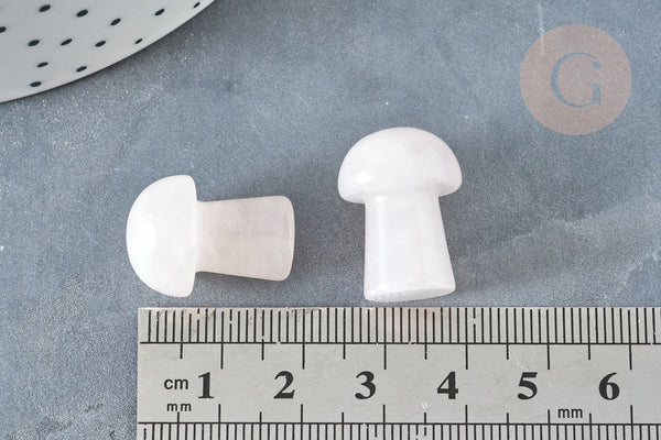 Pierre de massage champignon quartz rose naturel lithothérapie 21mm,quartz rose, lithothérapie, x1, G7511