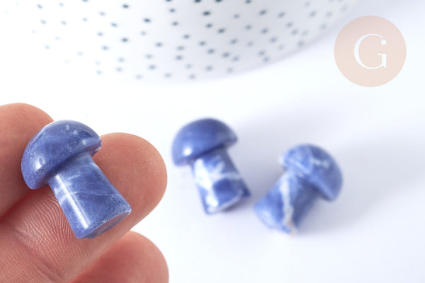 Pierre de massage champignon sodalite naturelle lithothérapie 20-21mm, pierre lithothérapie, x1, G7549