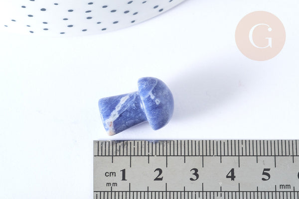 Pierre de massage champignon sodalite naturelle lithothérapie 20-21mm, pierre lithothérapie, x1, G7549