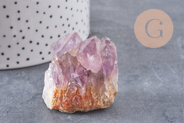 Pierre druse améthyste naturelle 25-47mm, pierre lithotthérapie décoration de la maison, x1 (G5766)