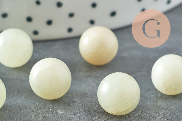 Pierre ronde jade naturel non percée 10mm, x1 (G3899)