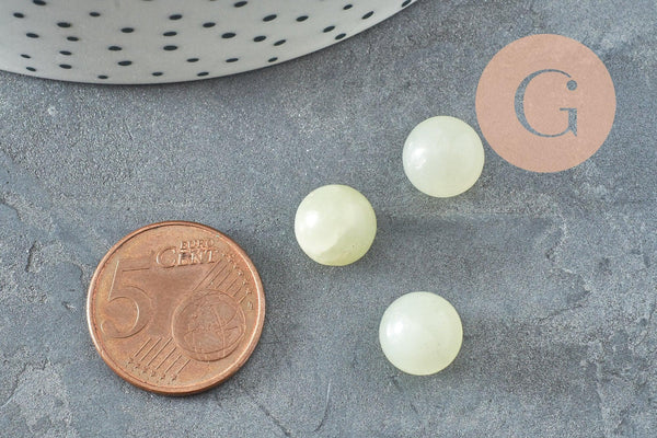 Pierre ronde jade naturel non percée 10mm, x1 (G3899)