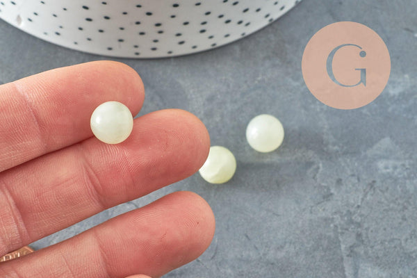 Pierre ronde jade naturel non percée 10mm, x1 (G3899)