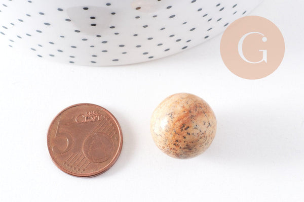 Pierre ronde jaspe paysage naturel non percée 18mm, x1 (G3897)