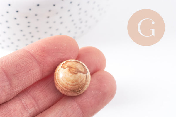 Pierre ronde jaspe paysage naturel non percée 18mm, x1 (G3897)