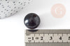 Pierre ronde obsidienne noire non percée 17.5-18mm, x1 (G4378)