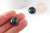 Pierre ronde obsidienne noire non percée 17.5-18mm, x1 (G4378)