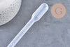 Pipette plastique transparent graduée,outil cosmétique, entonnoir parfum,cosmétique maison, contenant,142x2.5mm,2ml,x 5 (G5109)