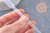 Pipette plastique transparent graduée,outil cosmétique, entonnoir parfum,cosmétique maison, contenant,142x2.5mm,2ml,x 5 (G5109)