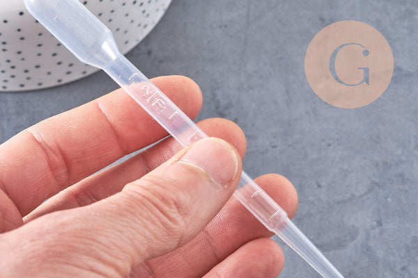 Pipette plastique transparent graduée,outil cosmétique, entonnoir parfum,cosmétique maison, contenant,142x2.5mm,2ml,x 5 (G5109)
