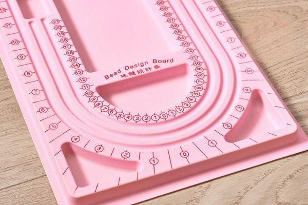 Plateau d'assemblage perles pour fabrication collier ROSE 24x33cm, comptage de perles, avec mesures graduées, x1 (G7051)