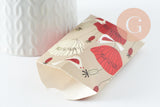Pochette carton fleurs coquelicots 9.5x5.5cm, x10 G9476