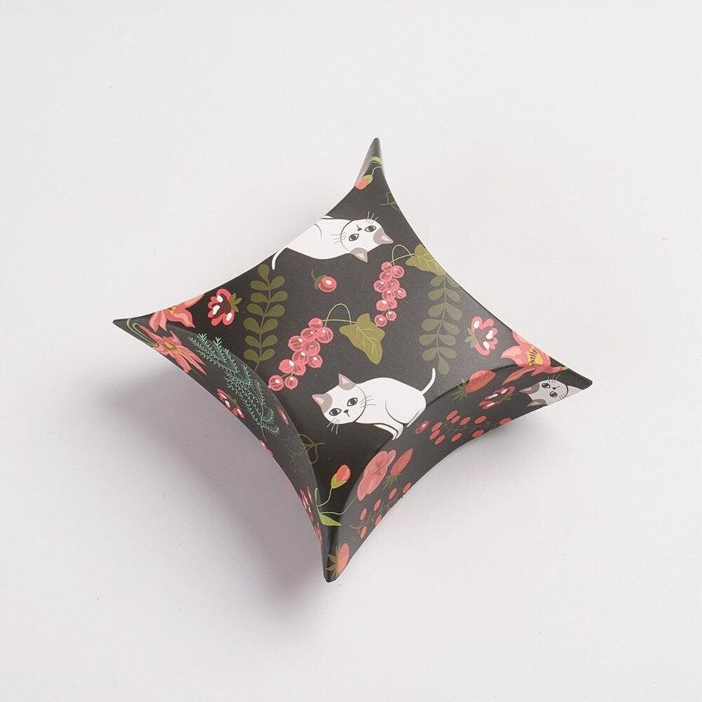 Pochette carton noire chat 8.3x8.4cm, x10 G5119