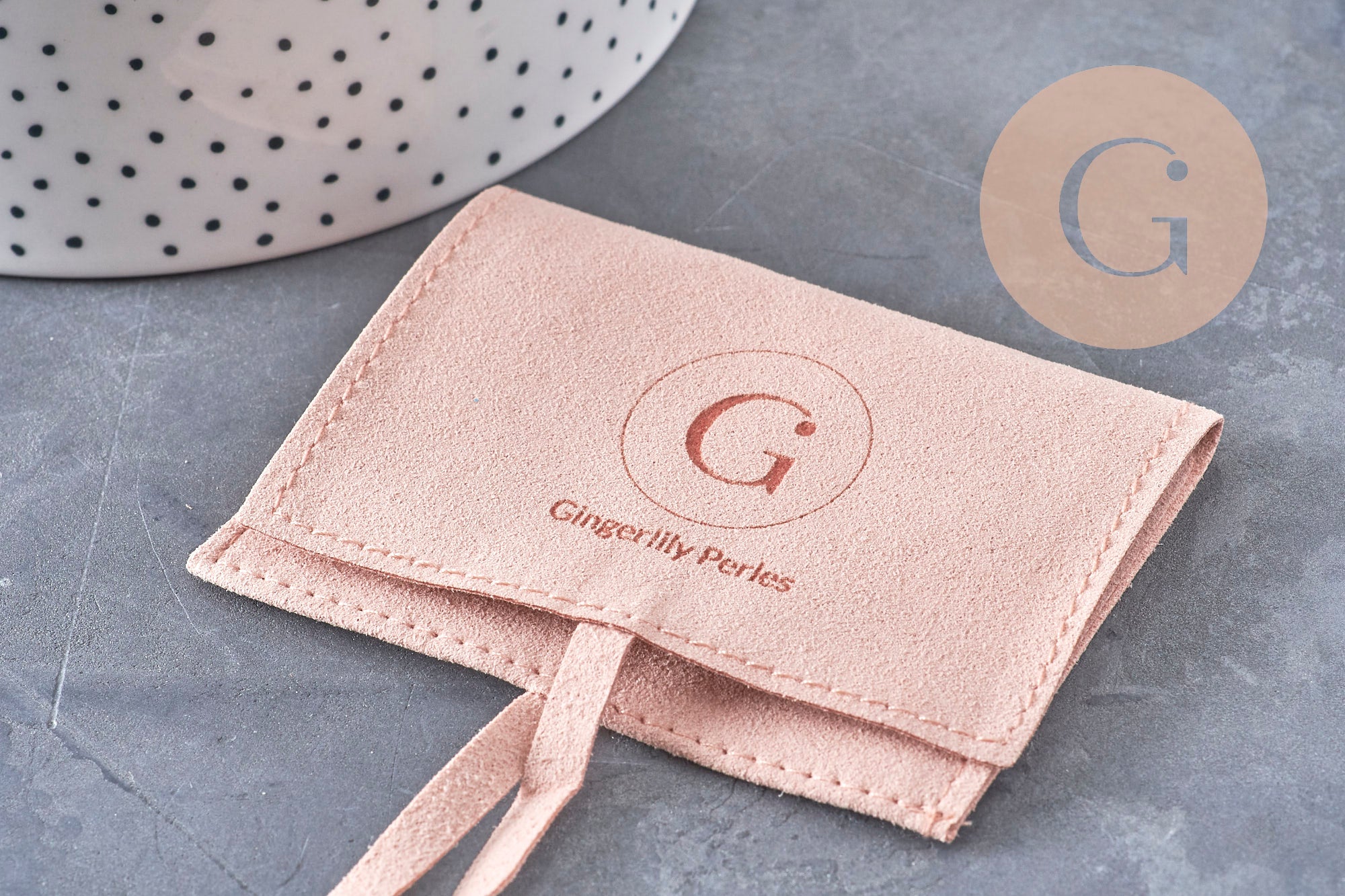 Pochette microfibre suédée cadeau bijou personnalisée,x1 ou x5 (G10993)