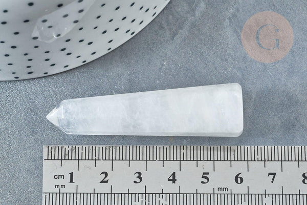 Pointe cristal de roche naturel 59~61mm, x1 (G7941)