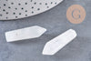 Pointe cristal de roche non percée 35.5-36.5mm, pierre brute, création bijoux,cristal, perle pierres, pierre naturelle, x1 (G6708)