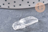 Pointe cristal de roche transparent non percée, pierre brute, cristal, pierre naturelle, x1 (G3616)