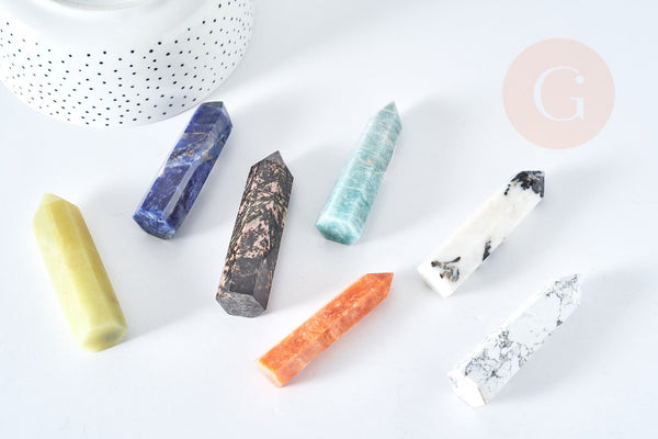 Pointe jaspe zabra naturel 70-80mm, pierre naturelle séance lithothérapie, x1 (G8410)