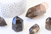 Pointe quartz fumé naturel, pointe quartz naturel, pierre semi-precieuse, séance lithothérapie, x1 (G5768)