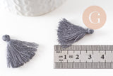 Pompon gris foncé coton,décoration pompon,accessoire coton, coton gris,25-31mm, x5 G1668