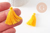 Pompon jaune safranfil de coton 28mm,décoration pompon pour création de bijoux, x5 G0099
