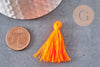 Pompon orange fil coton fluo 28mm, x 5 (G1588)