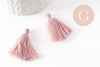 Pompon rose clair polycoton 25-31mm, x5 G2769