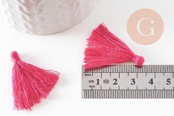 Pompon rose coton 25-31mm, décoration pompon,accessoire coton, pompon boucles, x5 G2772