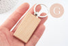 Porte-clef rectangle bois personnalisable 63.5mm, x1 (G9633)