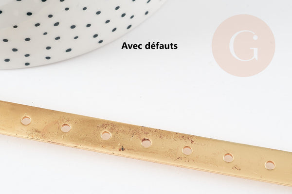 Présentoir à bijoux boucles d'oreilles laiton doré socle bois 25.25cm, x1 (G7468)