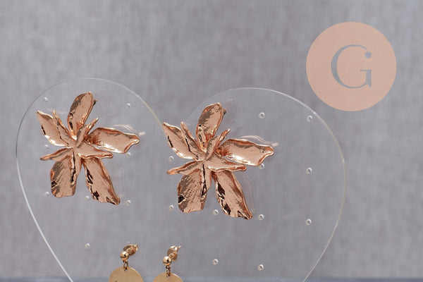 Présentoir à bijoux boucles d'oreilles plexiglas coeur personnalisable 15cm, x1 G10105