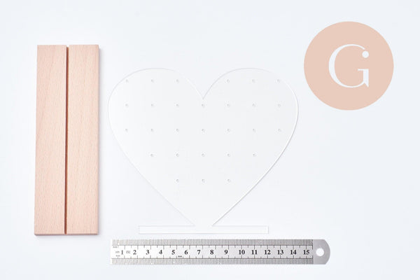 Présentoir à bijoux boucles d'oreilles plexiglas coeur personnalisable 15cm, x1 G10105