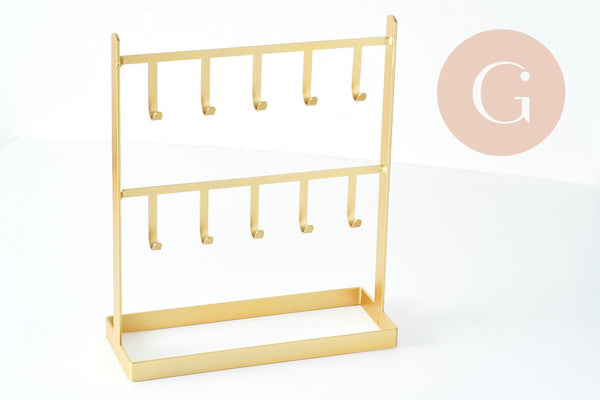 Présentoir à bijoux fer doré 24cm, présentoir pour rangement de bijoux, x1 G9452