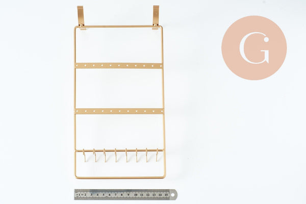 Présentoir à bijoux fer doré 28cm, présentoir pour rangement de bijoux, x1 G9793