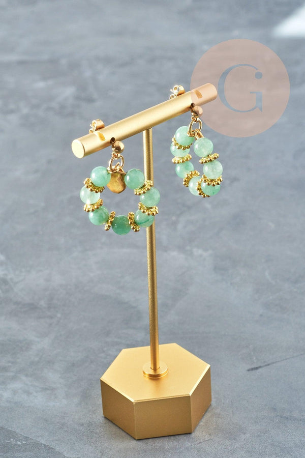 Présentoir bijoux boucles d'oreilles métal doré 11.6cm ou 13.6cm, x1 (G8944)