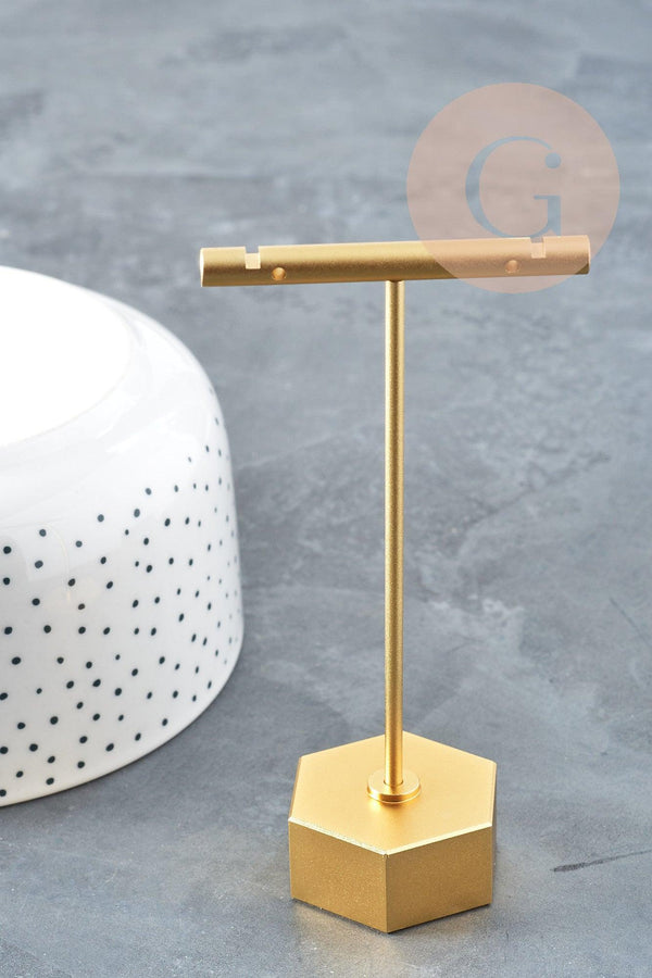 Présentoir bijoux boucles d'oreilles métal doré 11.6cm ou 13.6cm, x1 (G8944)