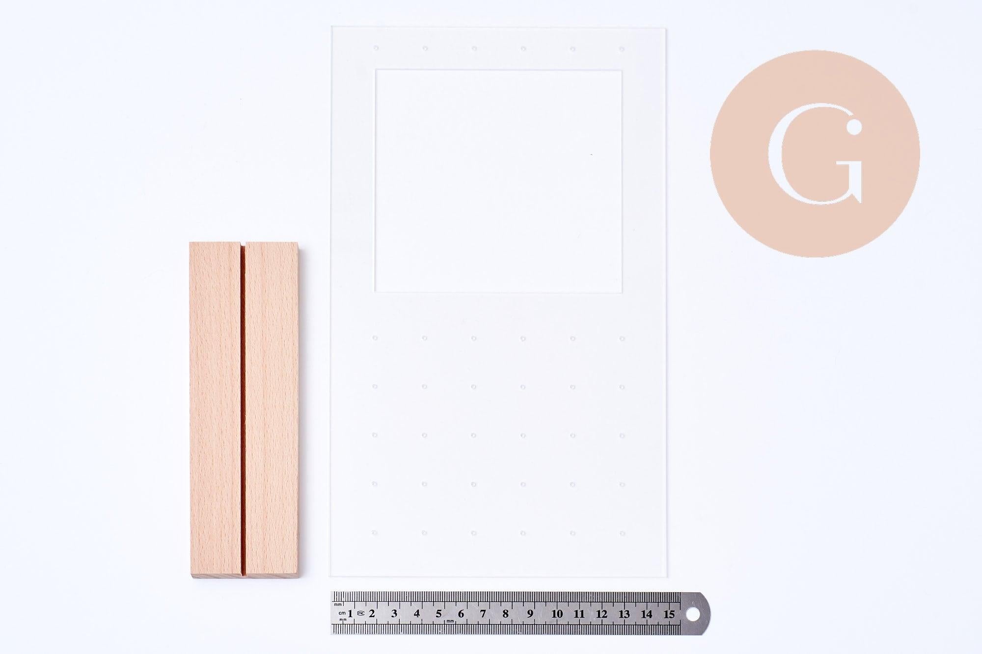 Présentoir boucles d'oreilles plexiglas bois 25cm, x1 G10104