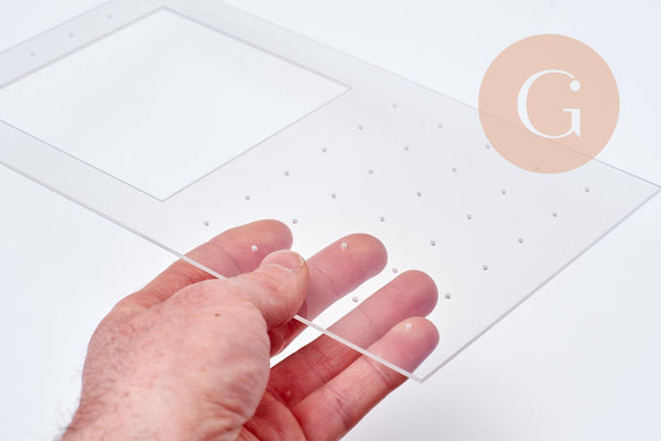 Présentoir boucles d'oreilles plexiglas bois 25cm, x1 G10104