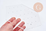 Présentoir boucles d'oreilles plexiglas hexagone personnalisable 18 emplacements 20cm, x1 G10106