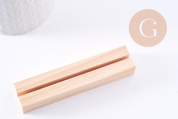 Présentoir rainuré bois pour table menu personnalisable 9.9cm, x1 (G10238)