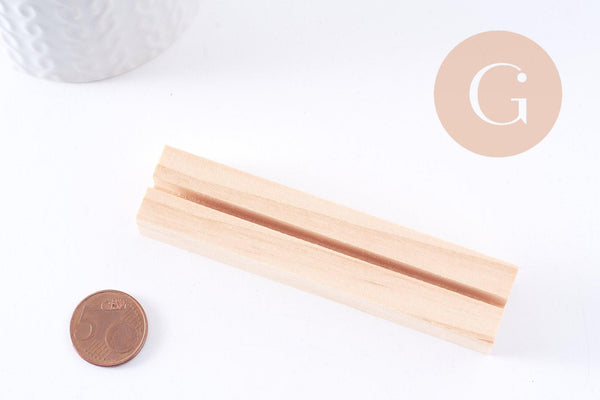 Présentoir rainuré bois pour table menu personnalisable 9.9cm, x1 (G10238)