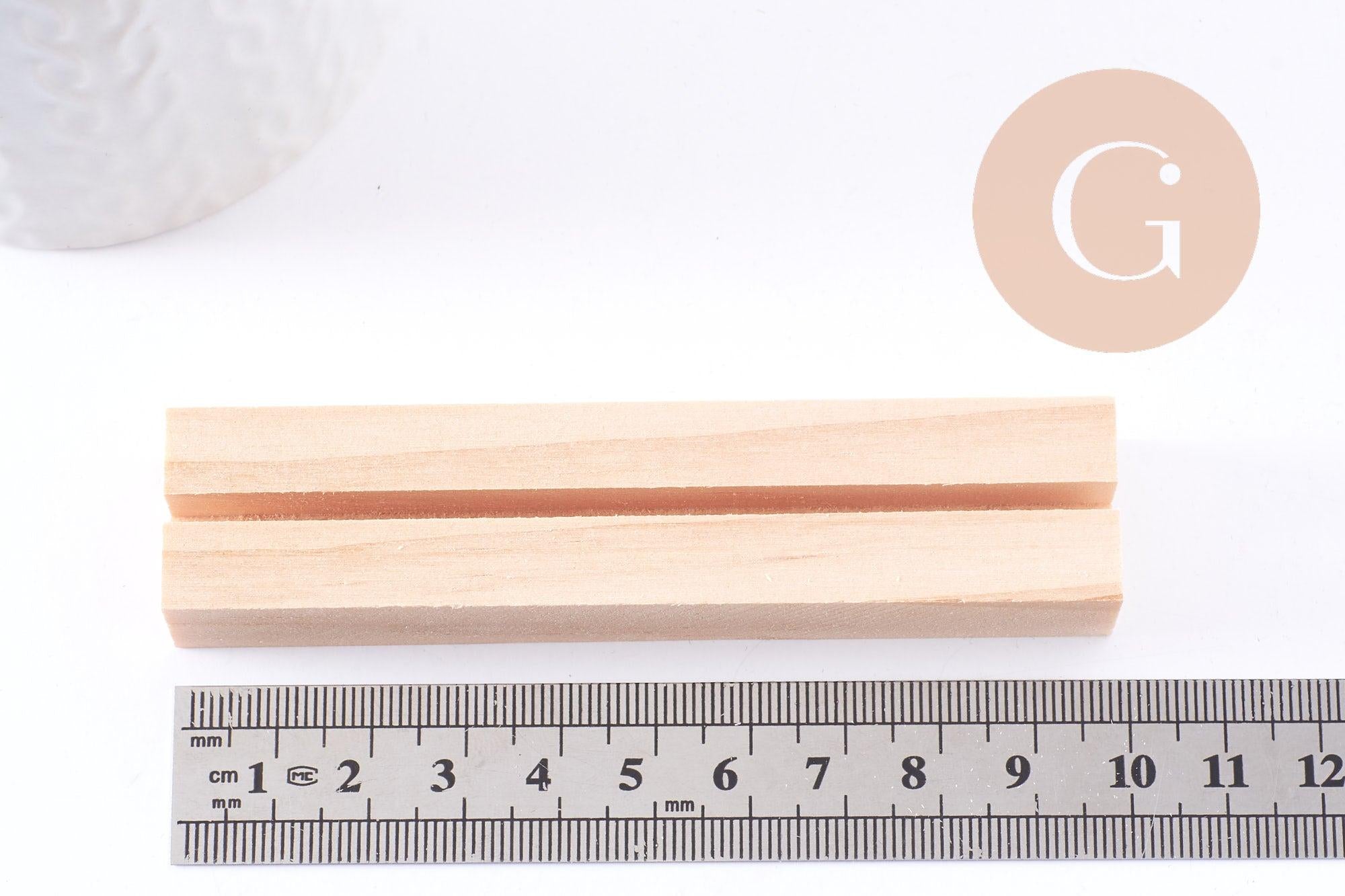 Présentoir rainuré bois pour table menu personnalisable 9.9cm, x1 (G10238)