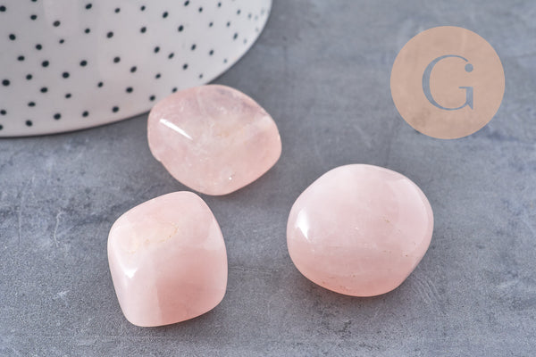 Quartz rose naturel brut roulé, quartz rose naturel, litotherapie, Chips quartz, minéral brut, x1 (G2465)
