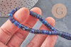 Perles heishi jaspe imperial bleu, x1 fil de 40cm (G5531)