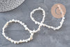 Perles coeur nacre naturelle blanche 6mm, 1x fil de 37cm (G6817)