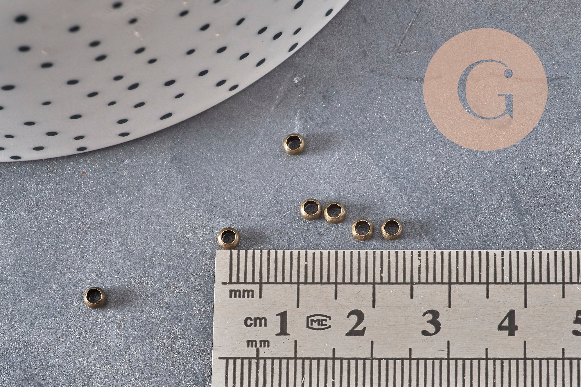 Crimp beads brass bronze color 3x2mm, x2 Grams VALID